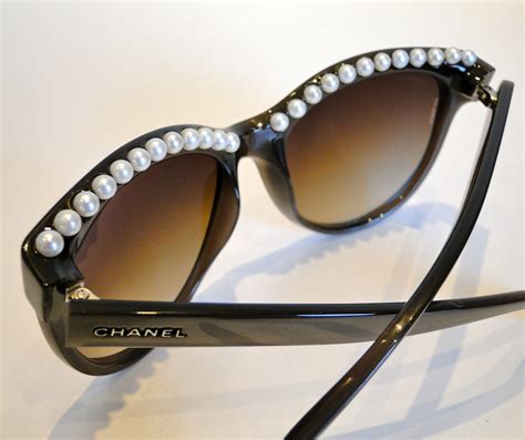 chanel sunglasses cream top|Chanel sunglasses with clear sides.